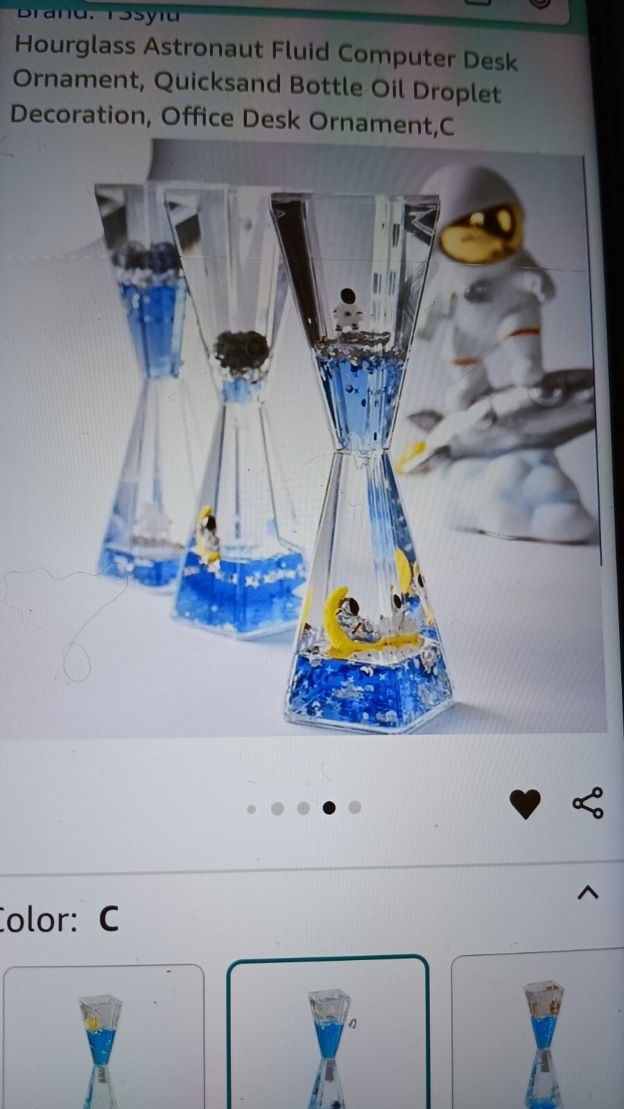 Liquid Hourglass Resin Statue Moonman Figurine With Lighted Base