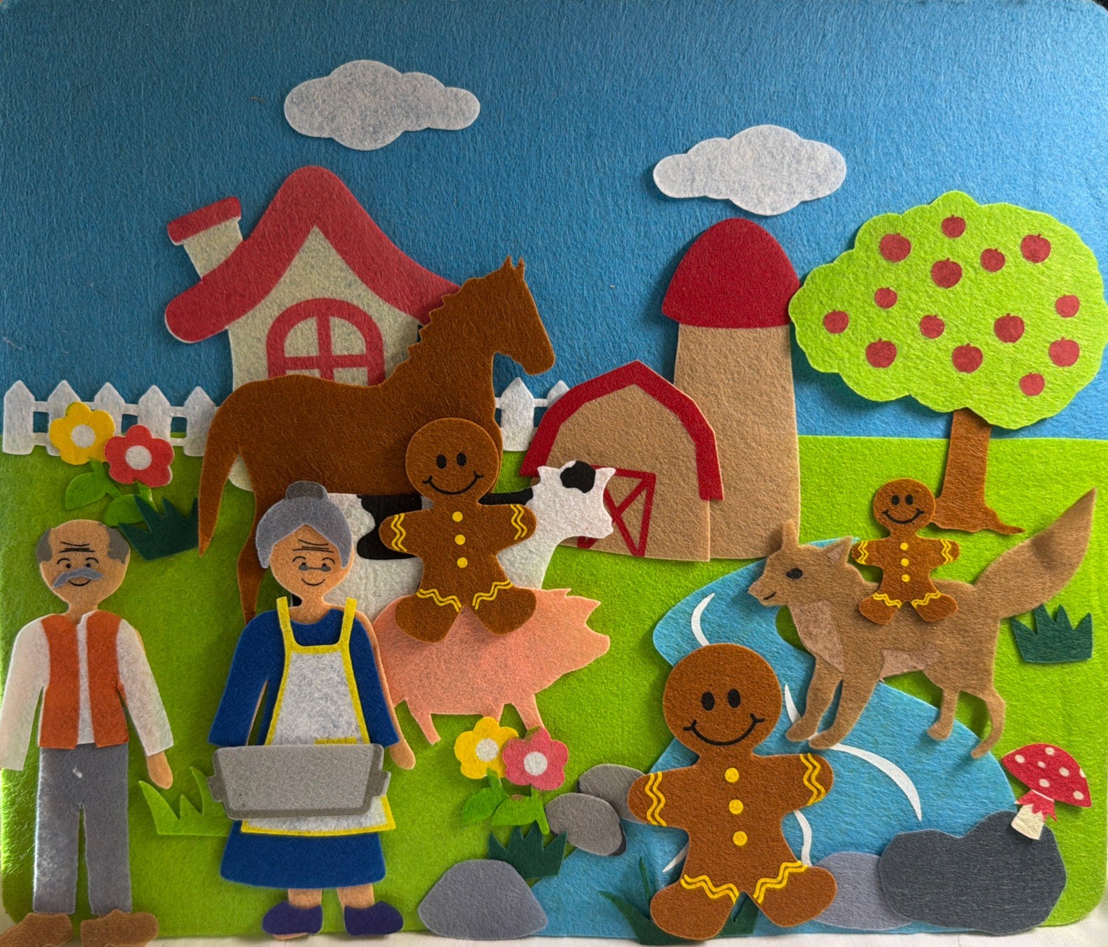 Felt Creations Hurricane Toys GINGERBREAD MAN Storyboard 46 Pieces