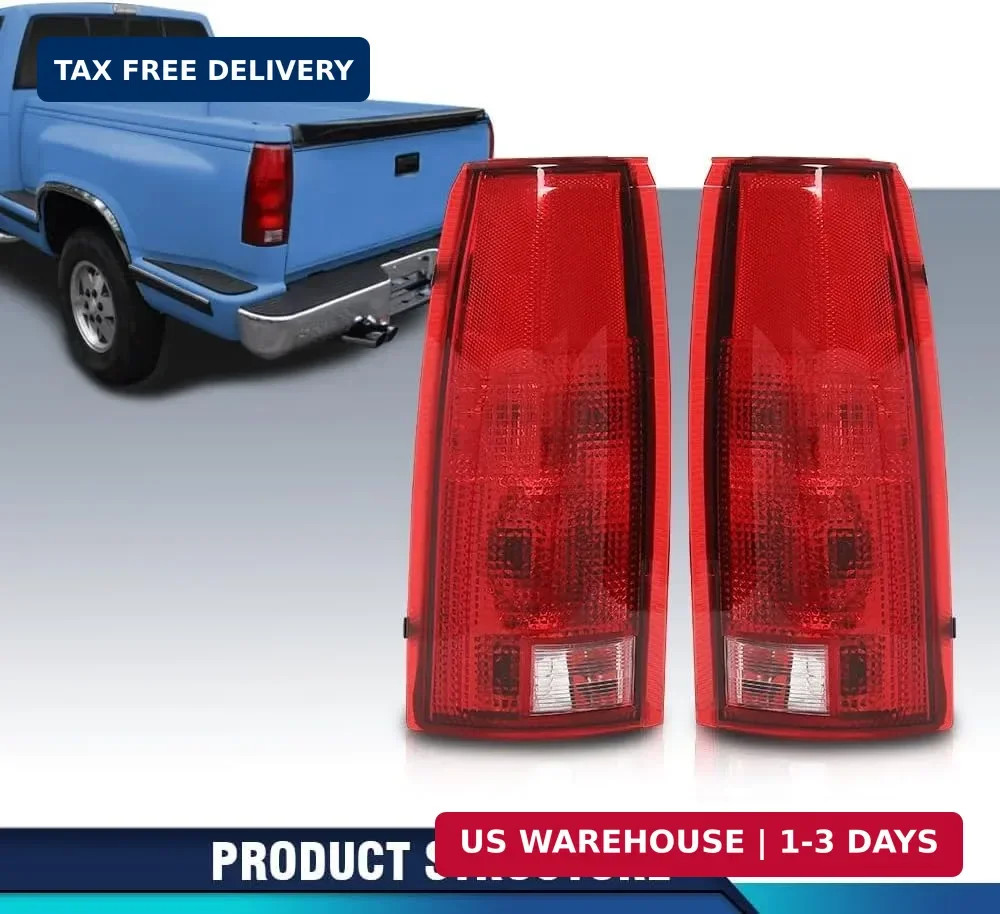 Tail Lights w/Connector Circuit Fit Silverado Sierra 1988-1999 Red-AMZ