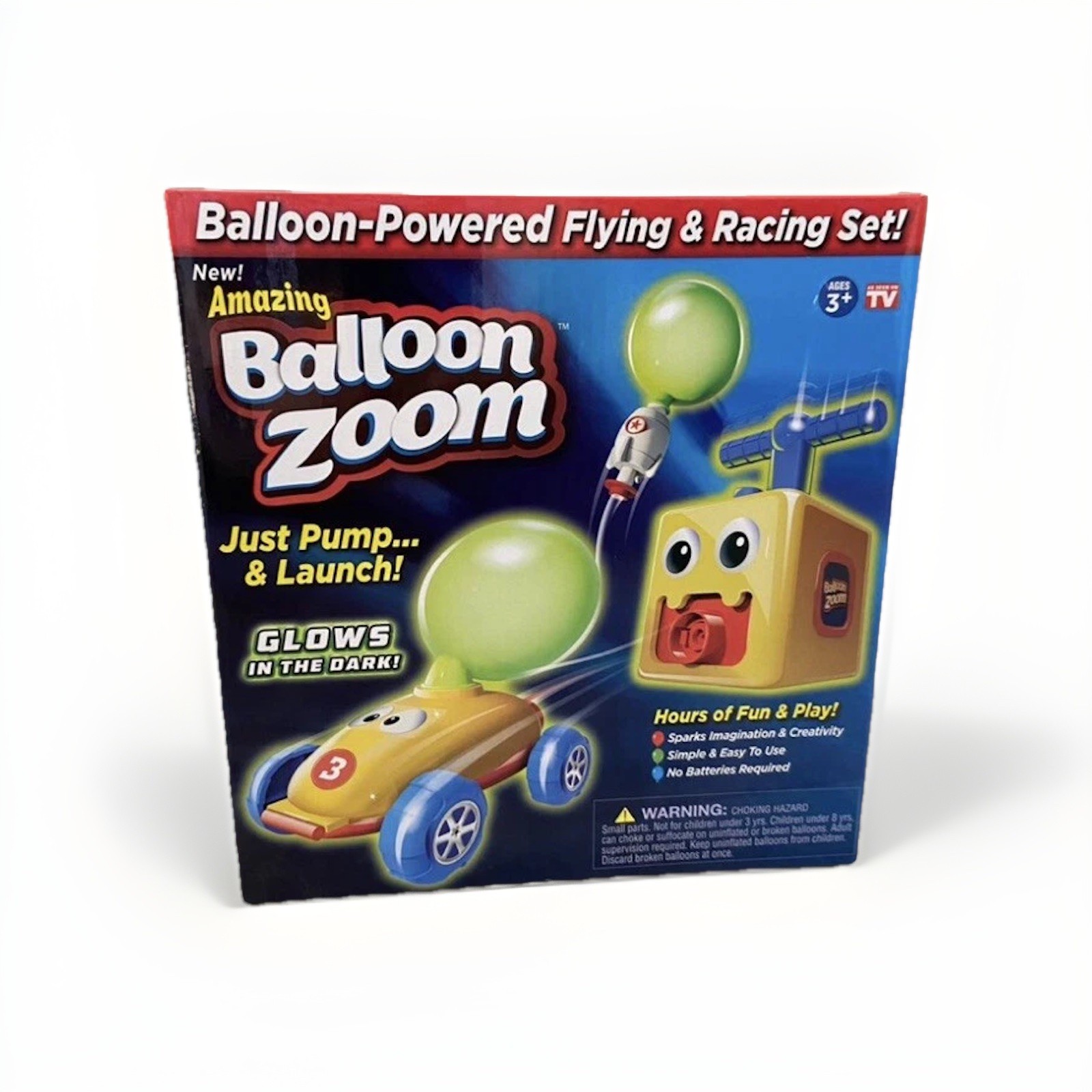 Ontel Balloon Zoom- Balloon Powered Racecar And Rocket Launcher Toy Set