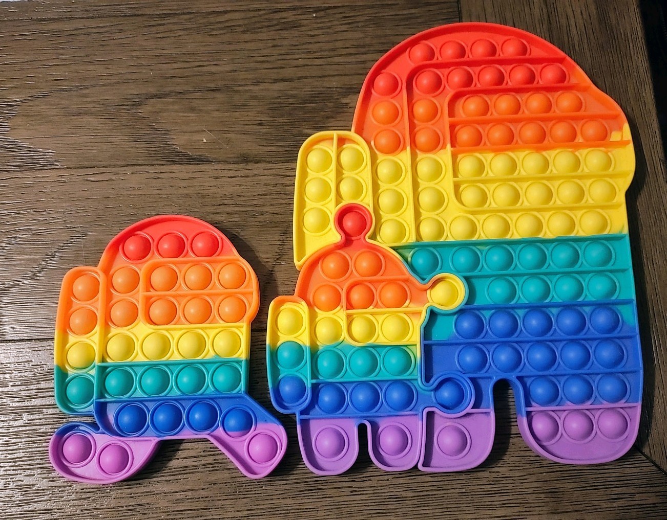 Among Us Rainbow Push Pop Silicone Sensory Fidget Toy Set Of 2