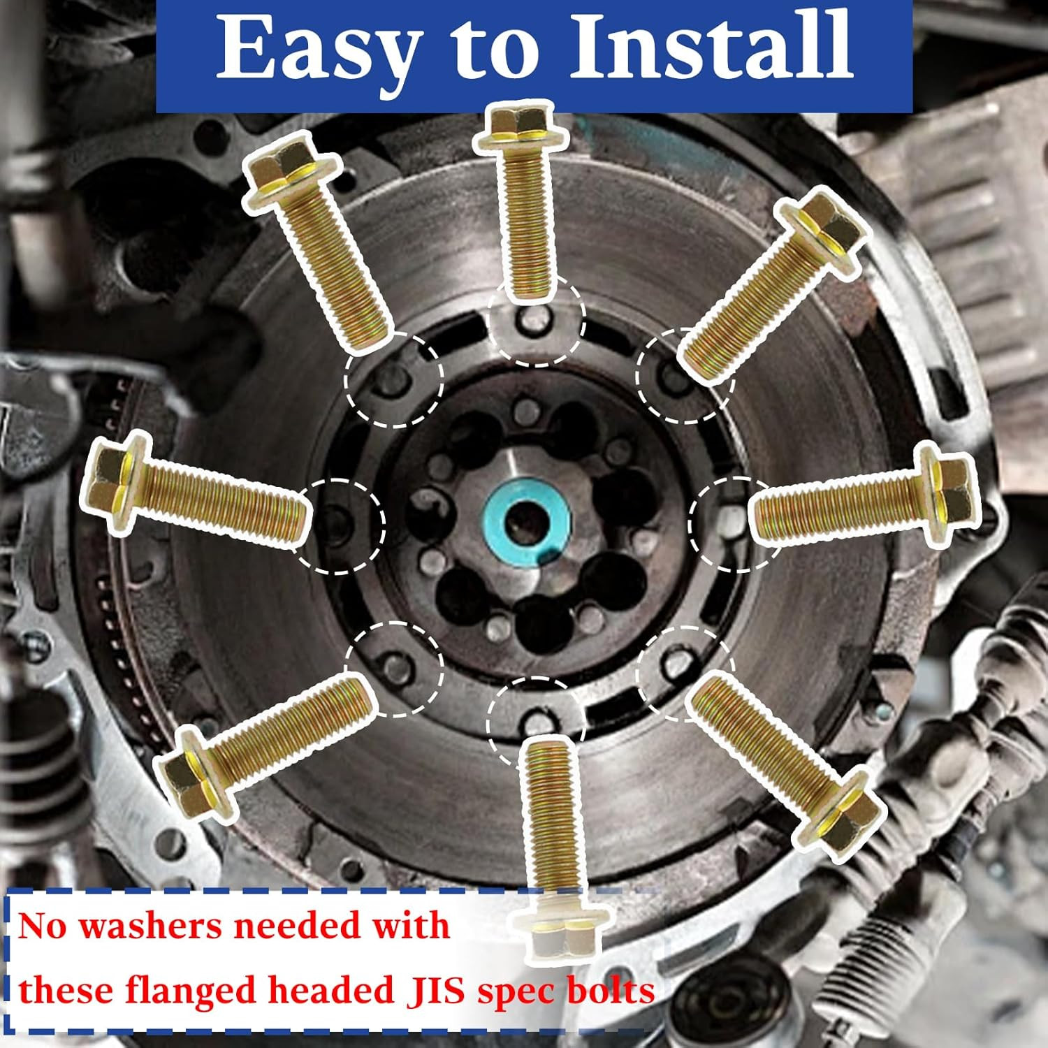 12 Pcs 551652 Bell Housing Bolts Set Kit Compatible with LS/LT Engine Transmiss