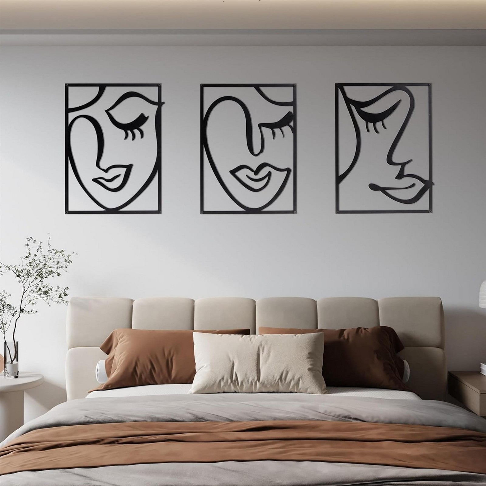 Cinq 3 Piece Set Wall Decor- Black Rectangular Metal Frame