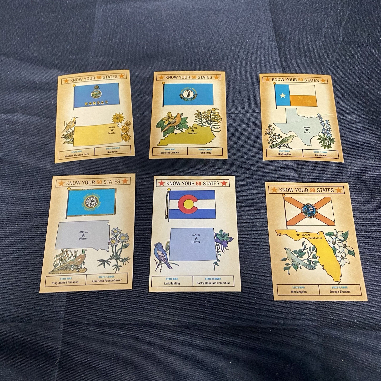 Rainbo Bread Know Your 50 States Playing Cards 30 Of 50 Cards 1975