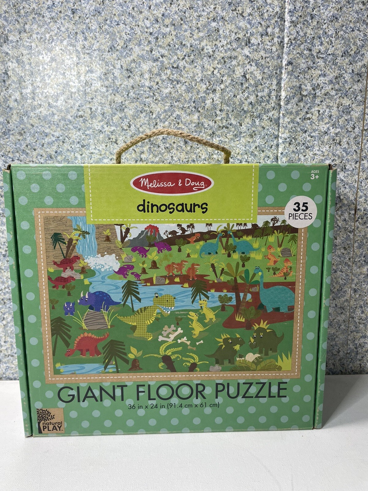 MELISSA & DOUG GIANT FLOOR PUZZLES: DINOSAURS 🦖🧩 36 Pieces EUC