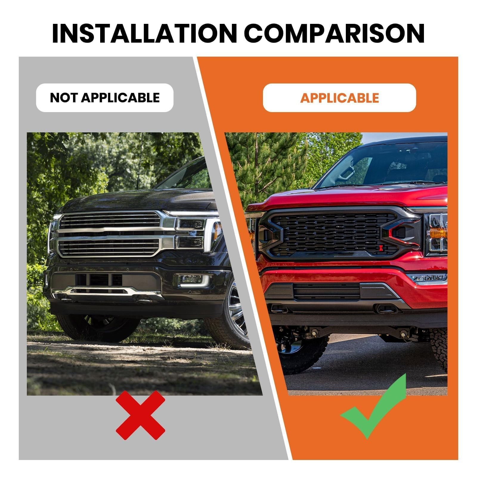 Front Bumper Trim Compatible with Ford F150 2018 2019 2020 xlt Middle Front B…