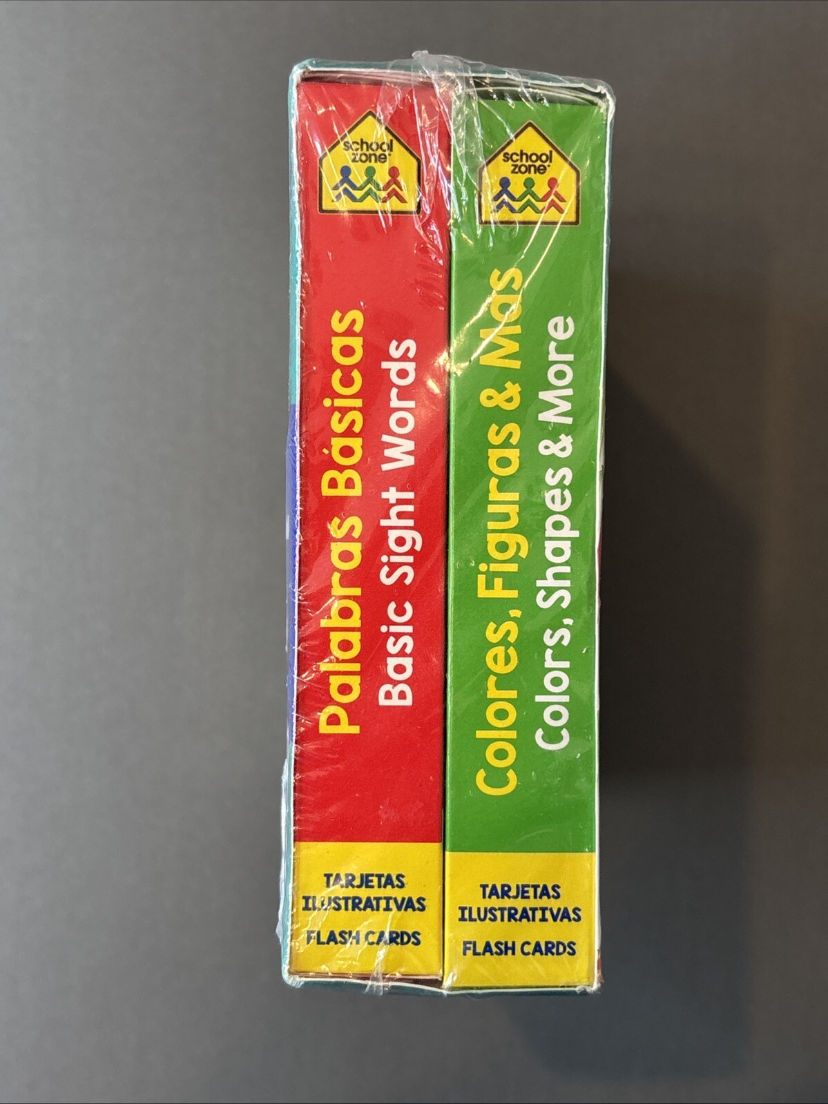 New & Sealed School Zone Bilingual Spanish/English Flash Cards 4 Pack Ages 4-Up