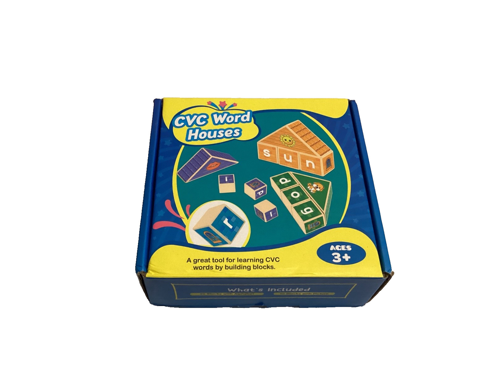 CVC Word Building Blocks Alphabet Learning Toy Phonics Reading Montessori