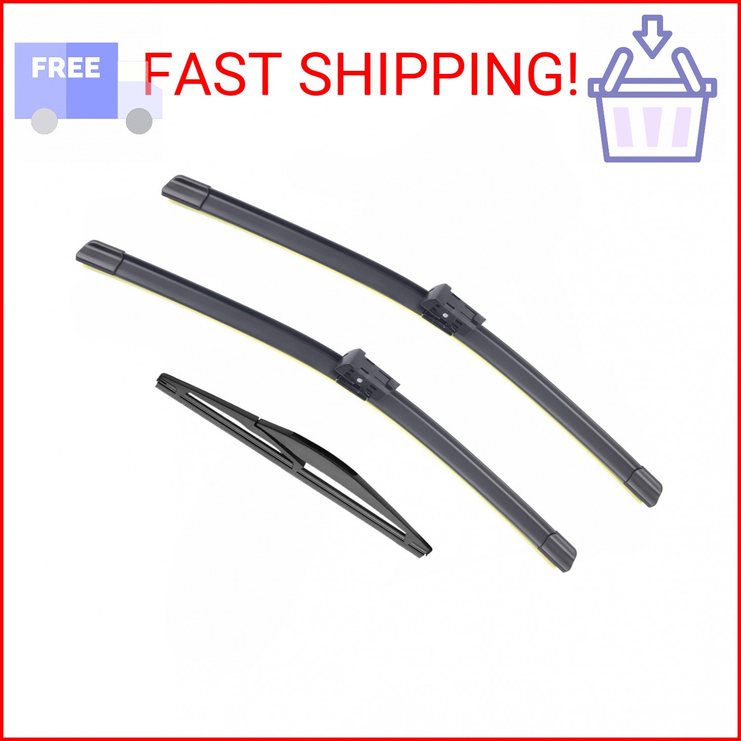 GoKoHe Original Equipment Replacement Front and Rear Windshield Wiper Blades For