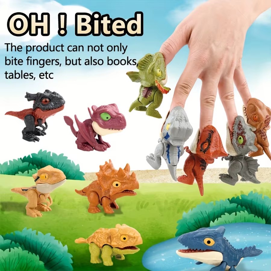 20/24Pcs Biting Finger Dinosaur Tricky Tyrannosaurus Model Dino Toy for Kids US