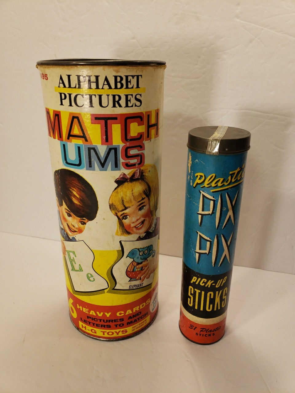 Vtg 1960s Pix Pix Pickup Sticks Toys Alphabet Match-ums Kids Room Decor