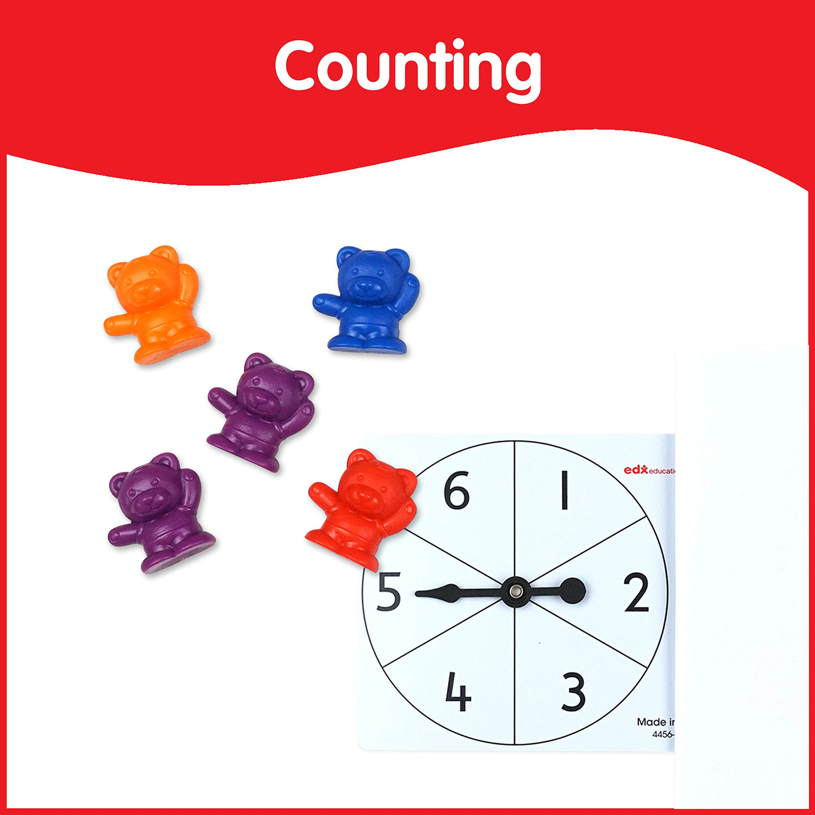 Colorful Counting Bears Sorting Set with Bowls and Spinners Educational Toy