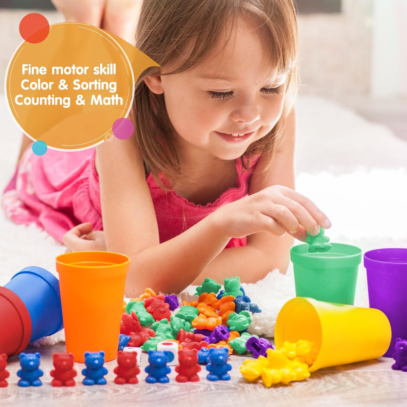 Bmag Counting Bears with Matching Sorting Cups, Preschool Learning 36