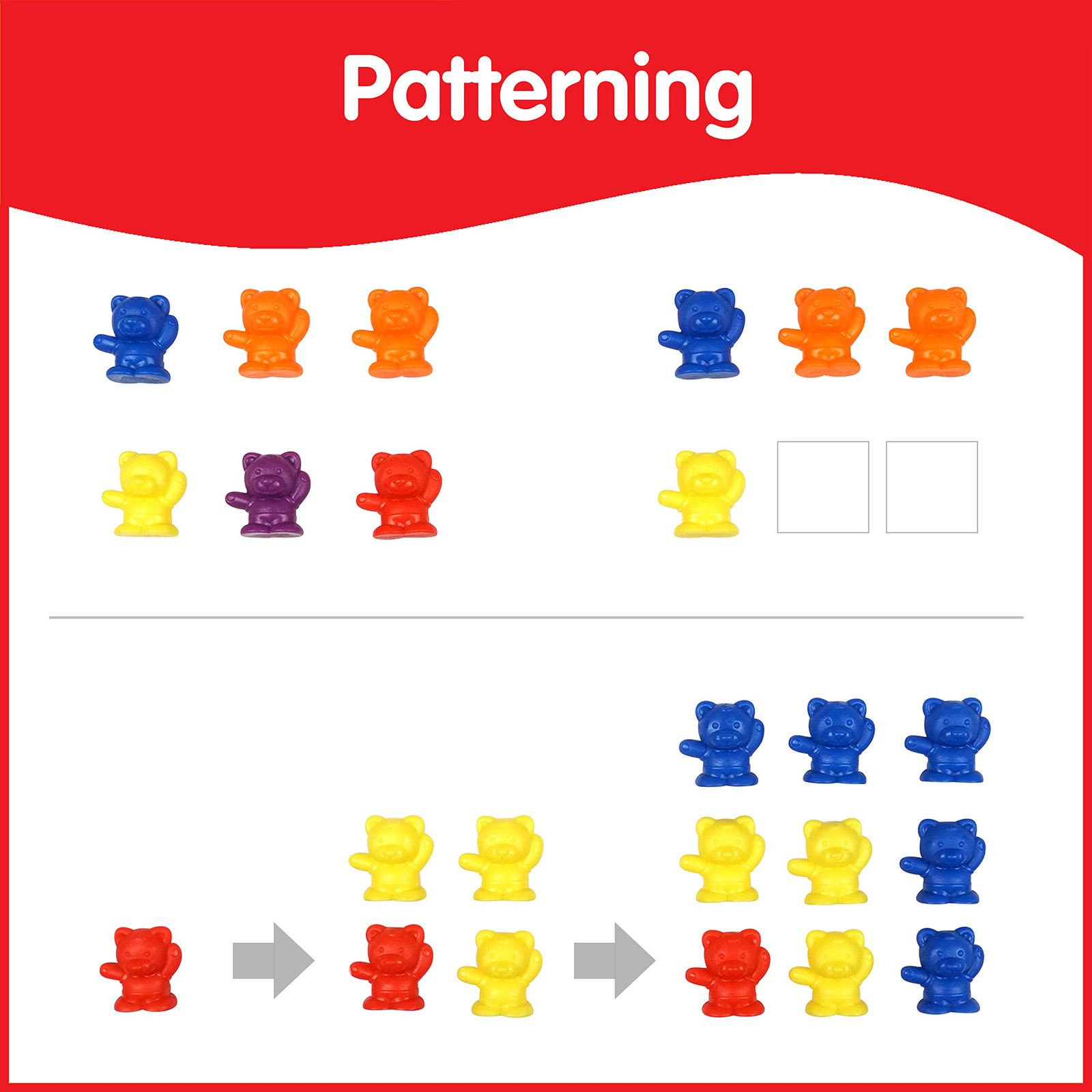 Colorful Counting Bears Sorting Set with Bowls and Spinners Educational Toy