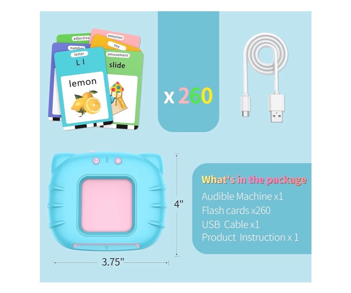 520 ABC Sight Words Talking Flash Cards, Christmas Birthday Gift for 2 3 4 5 6 Y