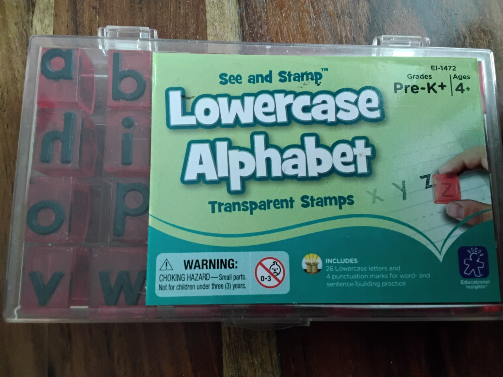 Educational Kids Lowercase Alphabet Transparent Stamps Pre-k Ages 4+