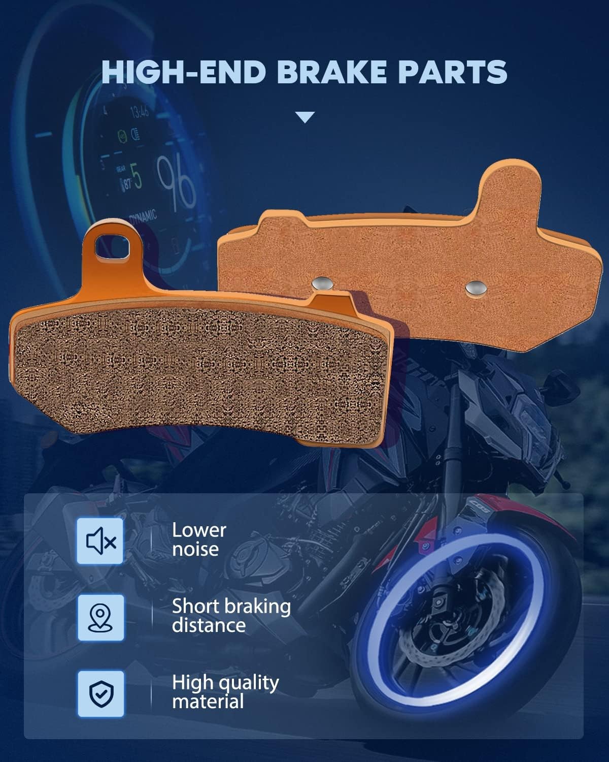 ECCPP Brake Pads Fits 08-22 FLHR Road King, FLHTCU Ultra Classic Electra Glide,
