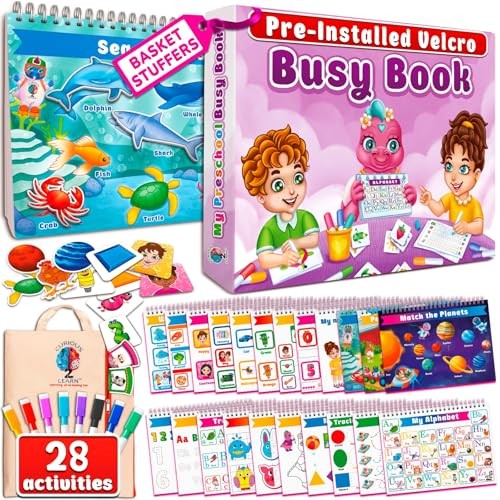 Montessori Busy Book for Toddlers Ages 3–5 – Premium Thick Pages, Pink