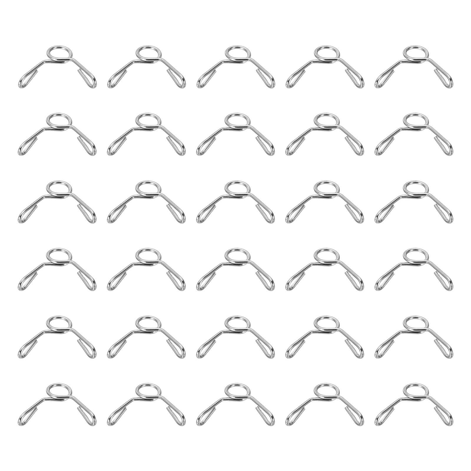 30Pcs 4mm ID 4.8mm OD Fuel Line Hose Clips Spring Clips Clamps Silver