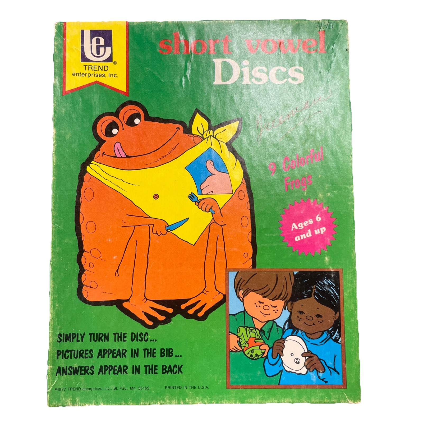 Phonics Short Vowel Discs Frogs Early Literacy Skills Game 1977 Trend T-274
