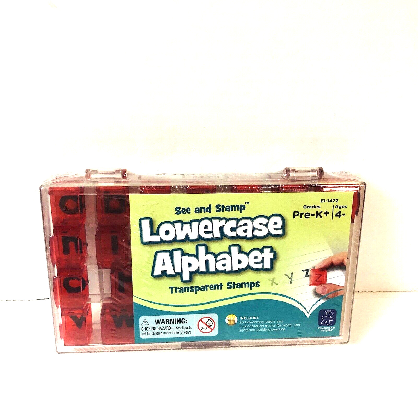 See and Stamp Lower Case Alphabet Transparent Stamps Educational English 4+ NEW