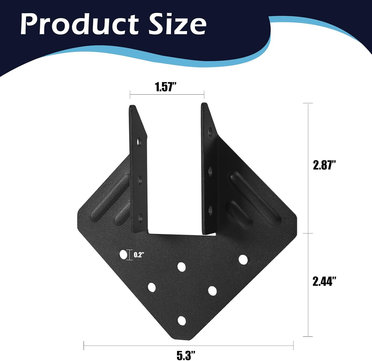 16 Pcs Hurricane Tie,14-Gauge(2Mm) Heavy Duty Joist Hangers,Black Powder Coating