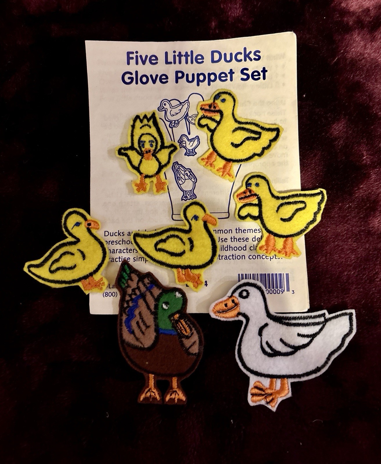 Five Little Ducks song piece set. Thick felt pieces (instruction book included