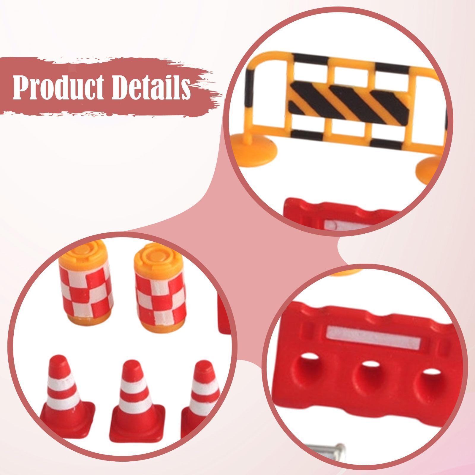 14Pcs Miniature Traffic Road Signs Models Holiday Safety Educational Playset