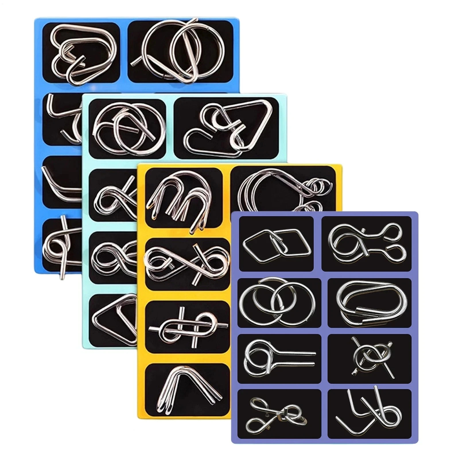 32 pcs Metal Montessori Puzzle Wire IQ Mind Brain Teaser Children Adults Toys US