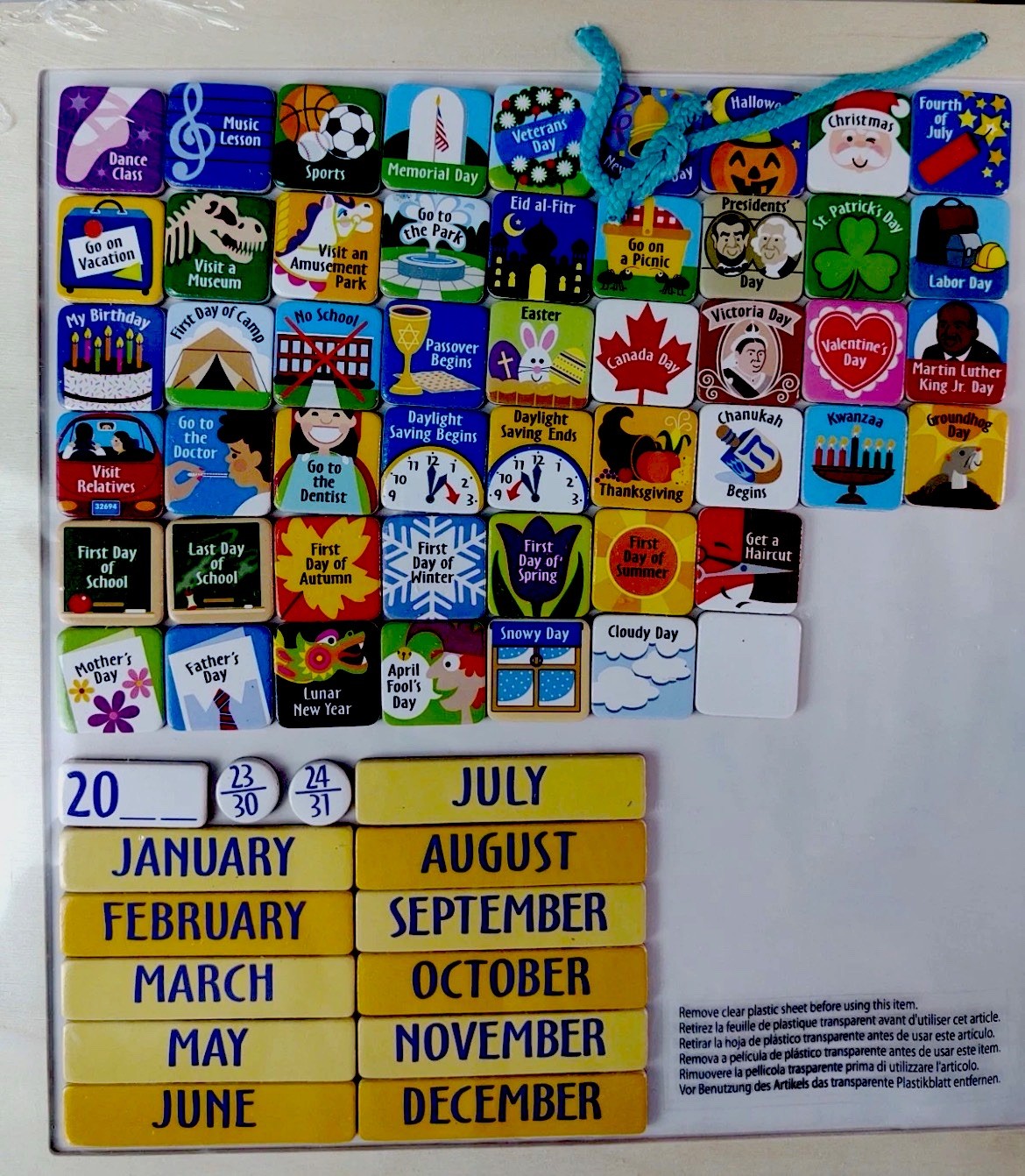 New Melissa & Doug 112pc Magnet Calendar Dates Events Educational Homeschool 4+