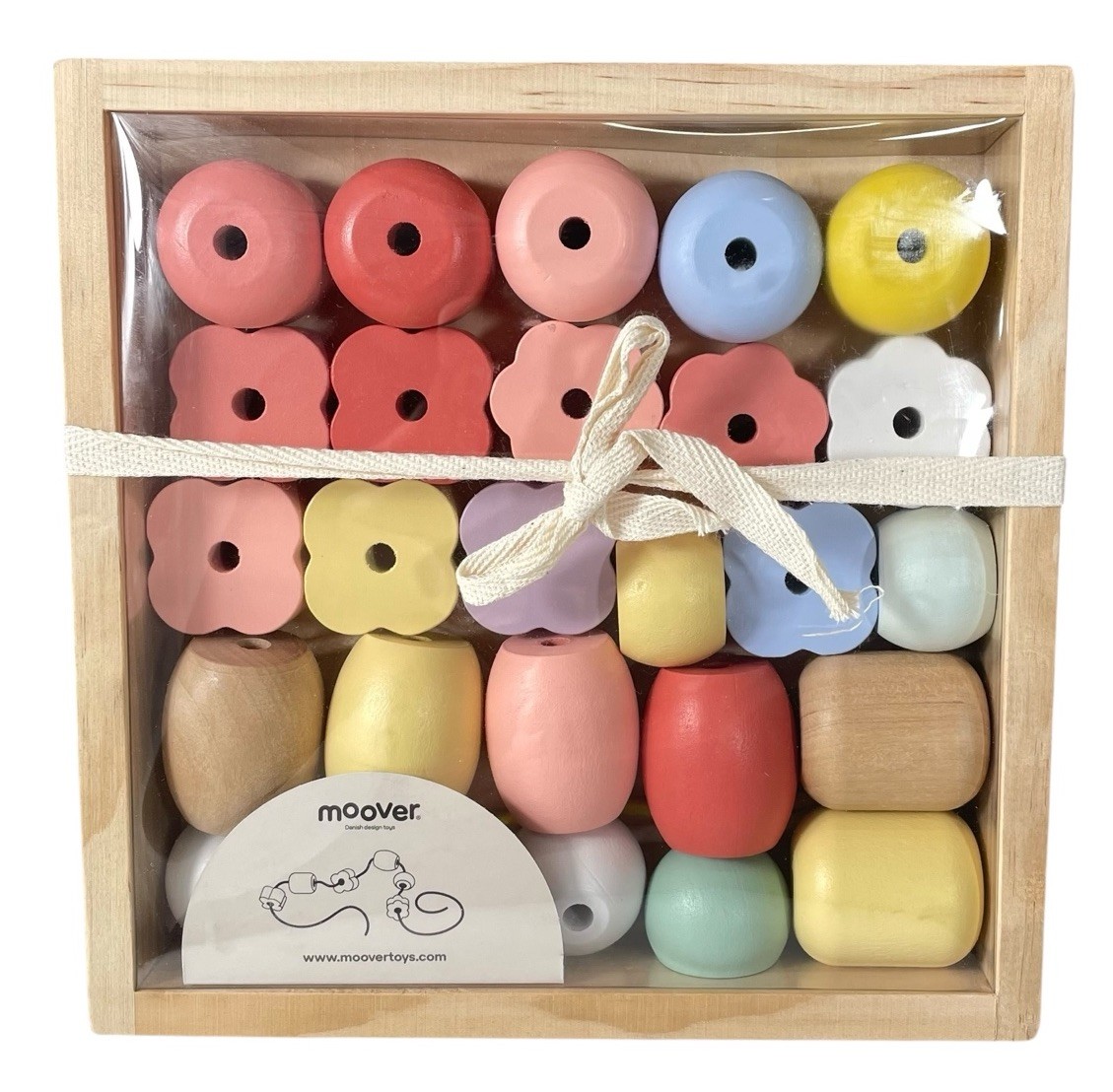 NEW Moover Toys Wooden Lacing Beads Montessori Educational Activity Danish Made