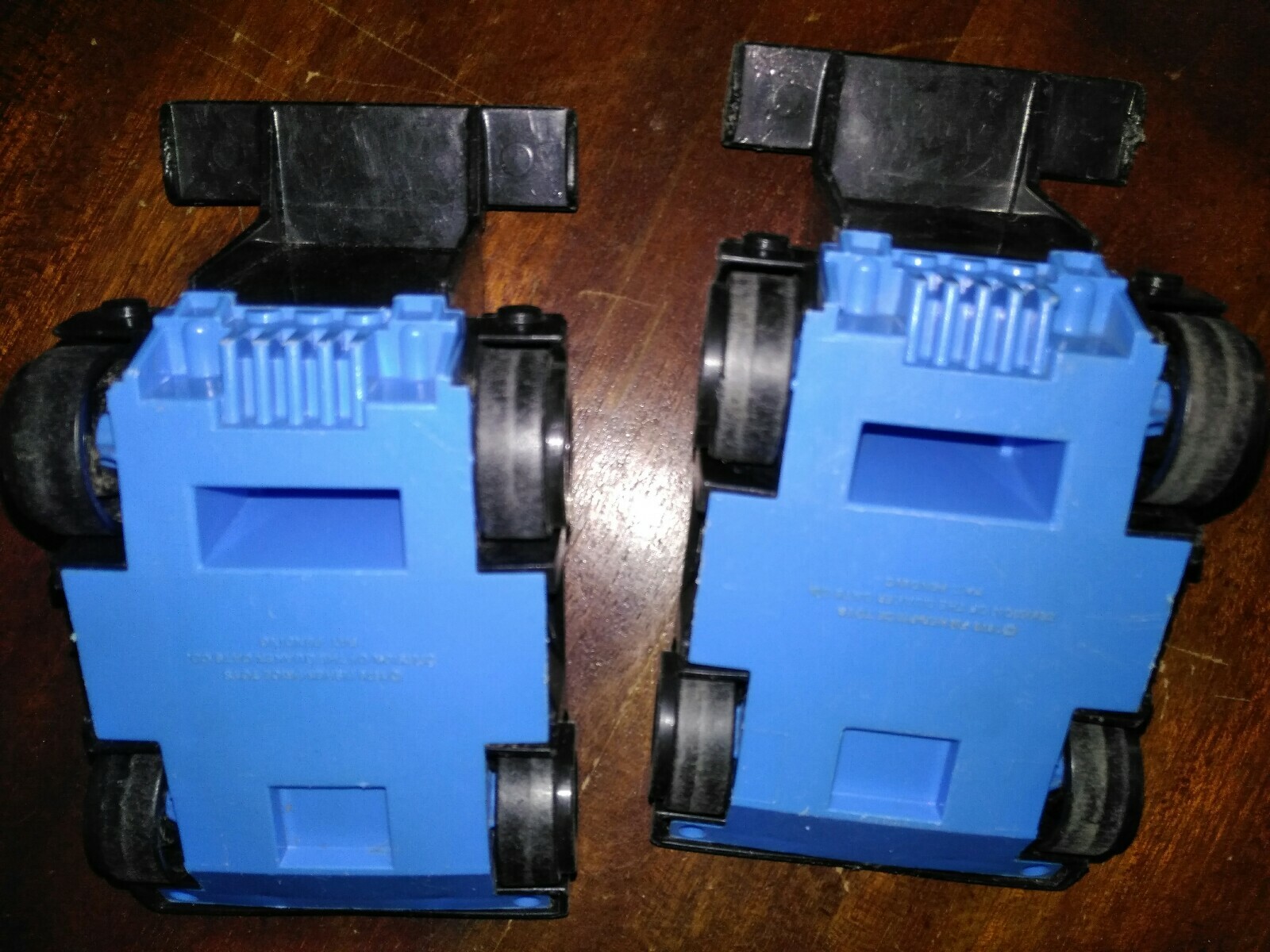 2 Fisher Price Blue Racing Car #320 Vintage 5″ Husky Helper Vehicle 1978