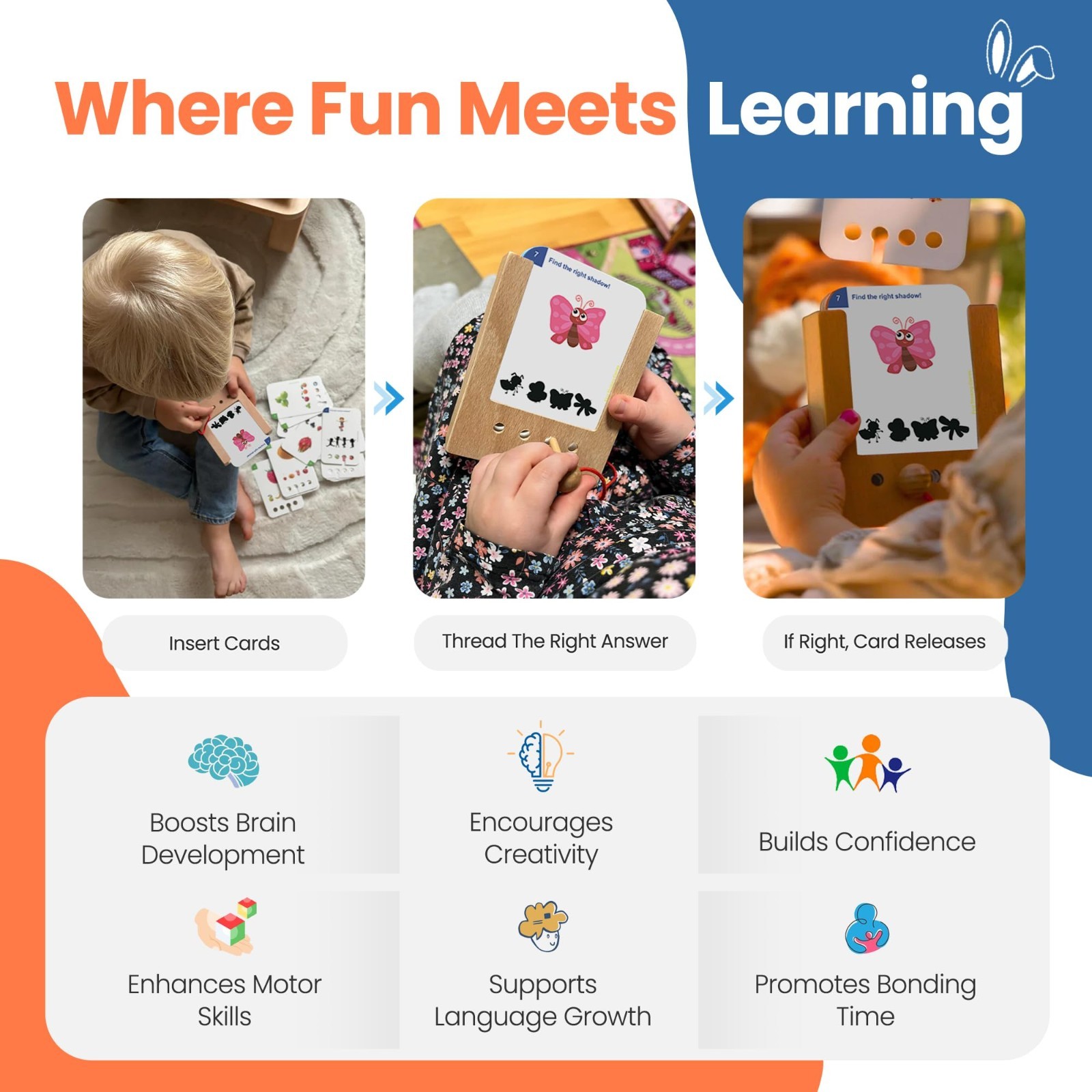 Educational Flash Cards Set – 288 Learning Exercises, Montessori Matching Game,