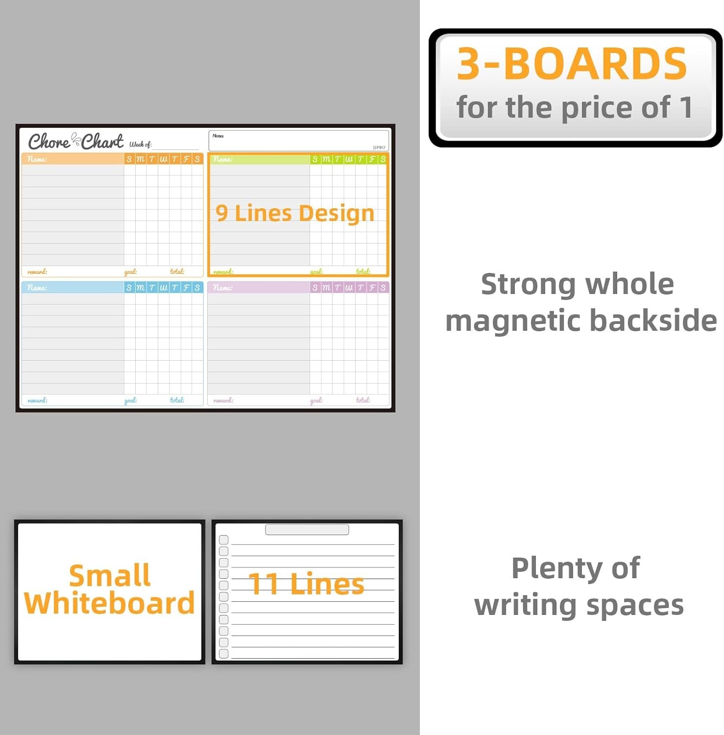 Magnetic Dry Erase Chore Chart Set for Fridge-Used for Multiple Kids-One Chor…