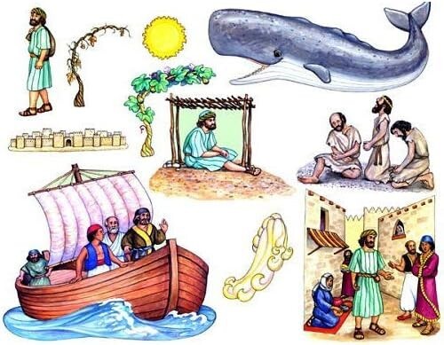 Jonah and the Whale Toggle Size Felt Figures for Flannel Board Bible Story Kids