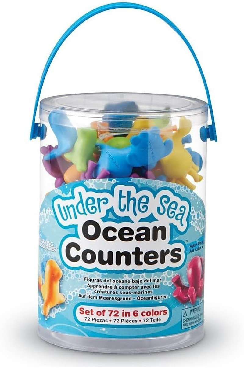 under the Sea Ocean Counters – 72 Pieces, Ages 3+ Toddler Learning Toys, Countin