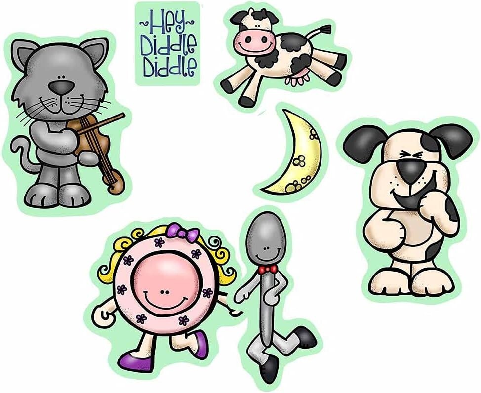 Hey Diddle Diddle Felt Figures for FlannelBoard Nursery Rhyme Teaching Aide Kids