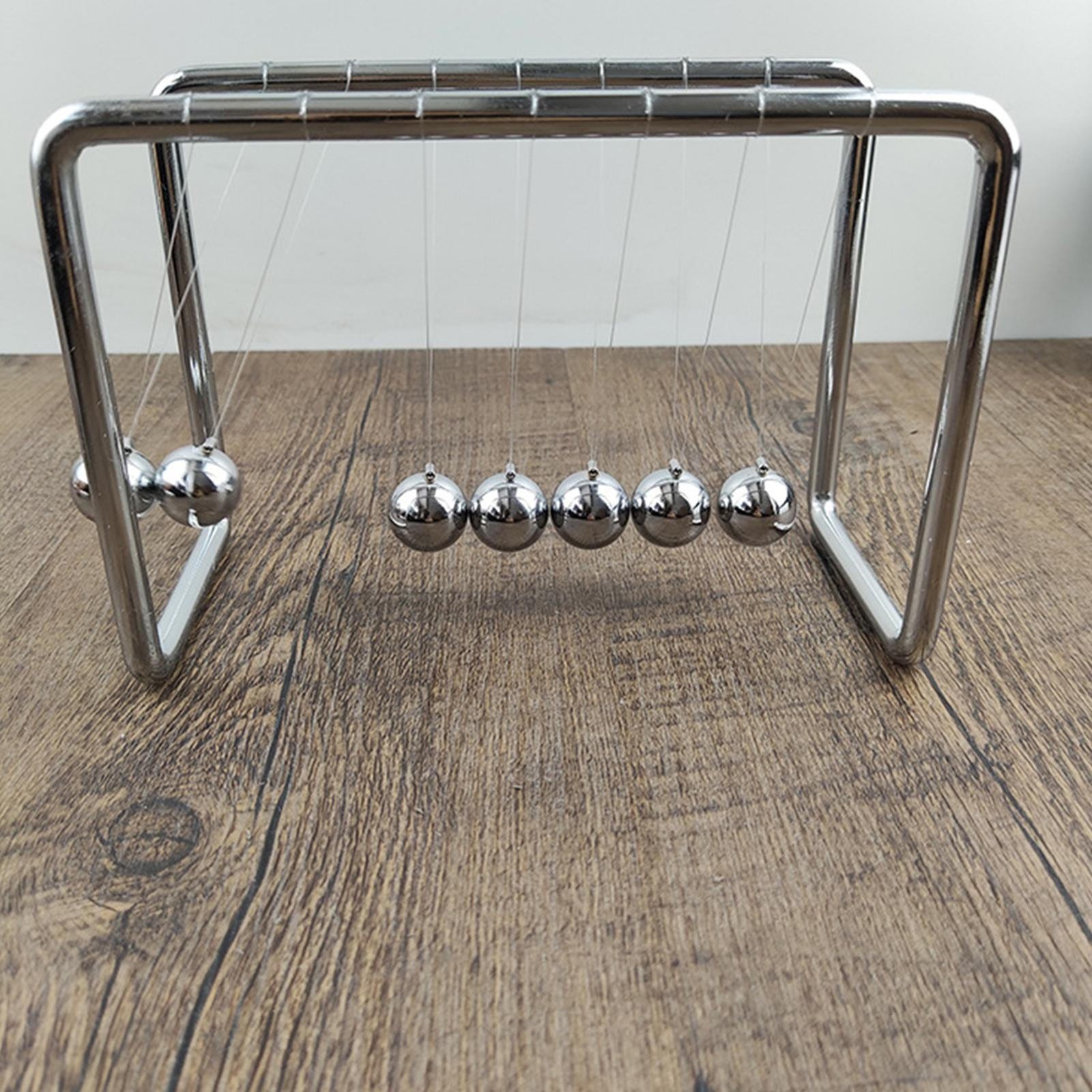 Grey Newtons Cradle Steel Balance Balls Physics Science Pendulum Desk Accessory