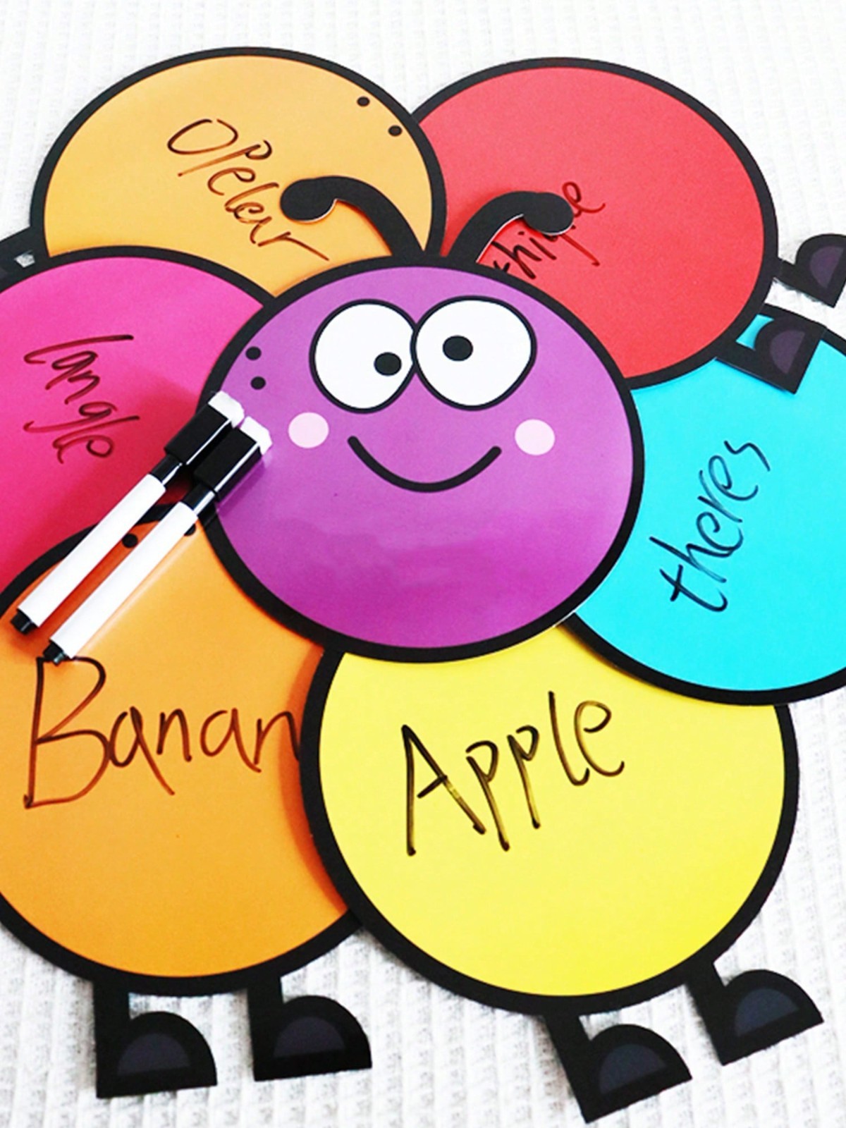 DIY Writable Caterpillar Linking Cards, Montessori Preschool Puzzle Teaching Too