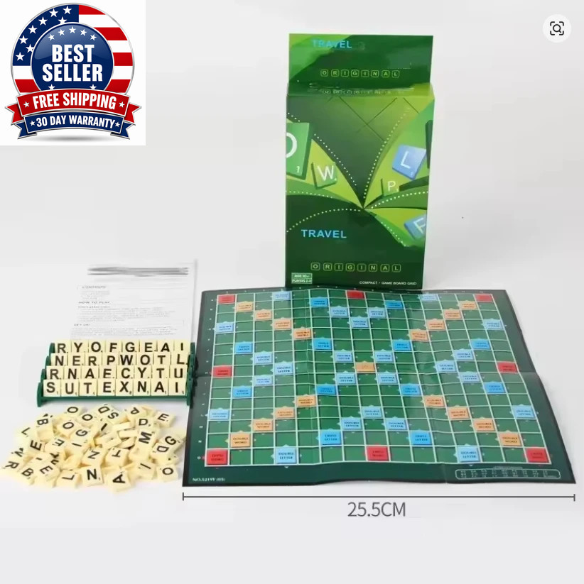 2-4 People English Spelling Solitaire Box Alphabet Chess Educational Toys Travel