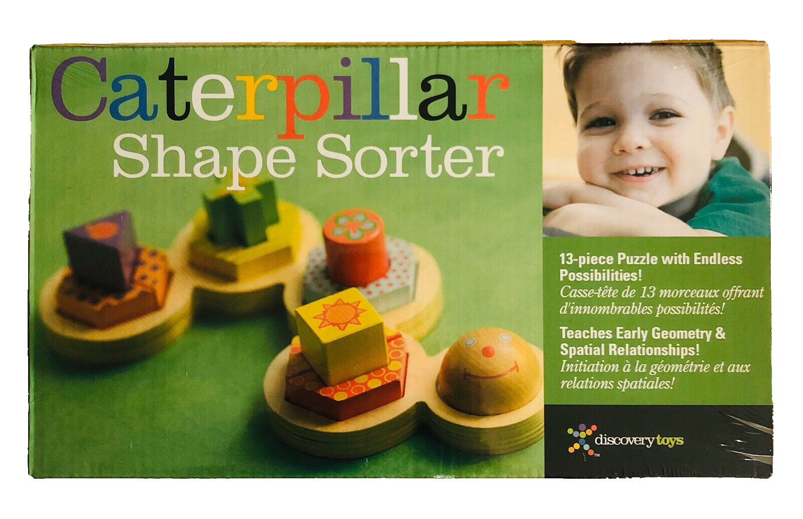 Discovery Toys CATERPILLAR SHAPE SORTER Kids Learning Toy – 13 Piece Puzzle