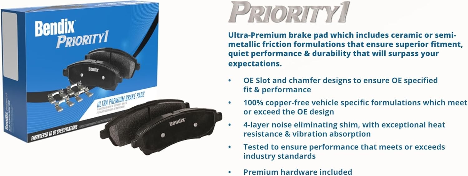 Bendix Priority 1 Brake Pads Set For Jeep Tj Wrangler Oe Specifications Safety