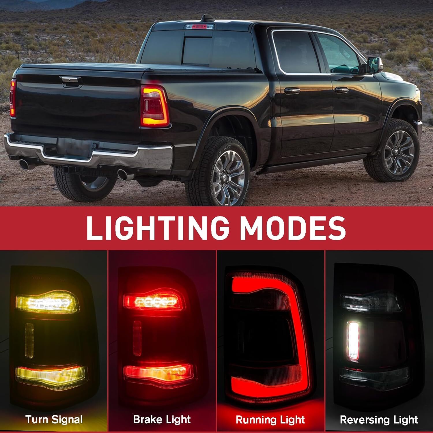 19-23 Dodge Ram 1500 LED Tail Light Blindspot Ready Right Passenger Side