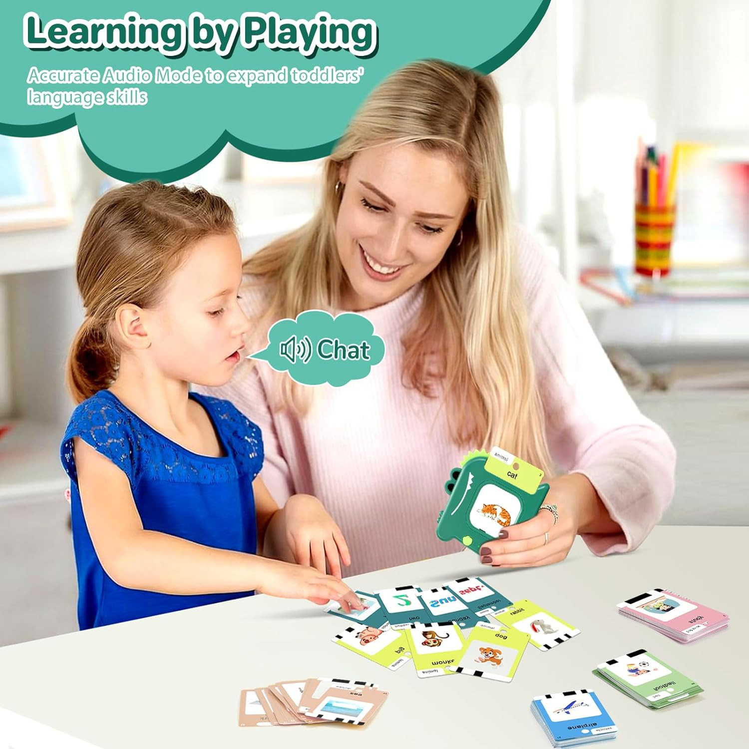 Talking Flash Cards for Toddlers – 420 Sight Words Audio Learning Toy for Kids A