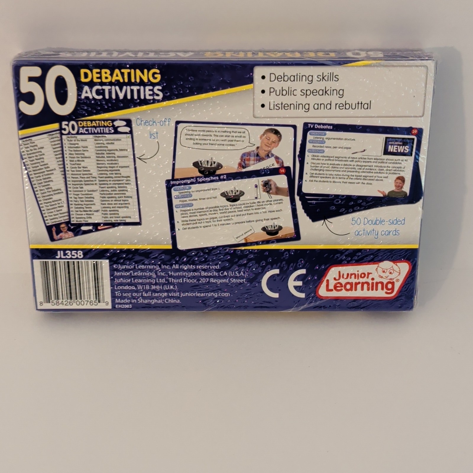 Junior Learning 50 Debating Activities Cards Set Ages 7+ Public Speaking Sealed