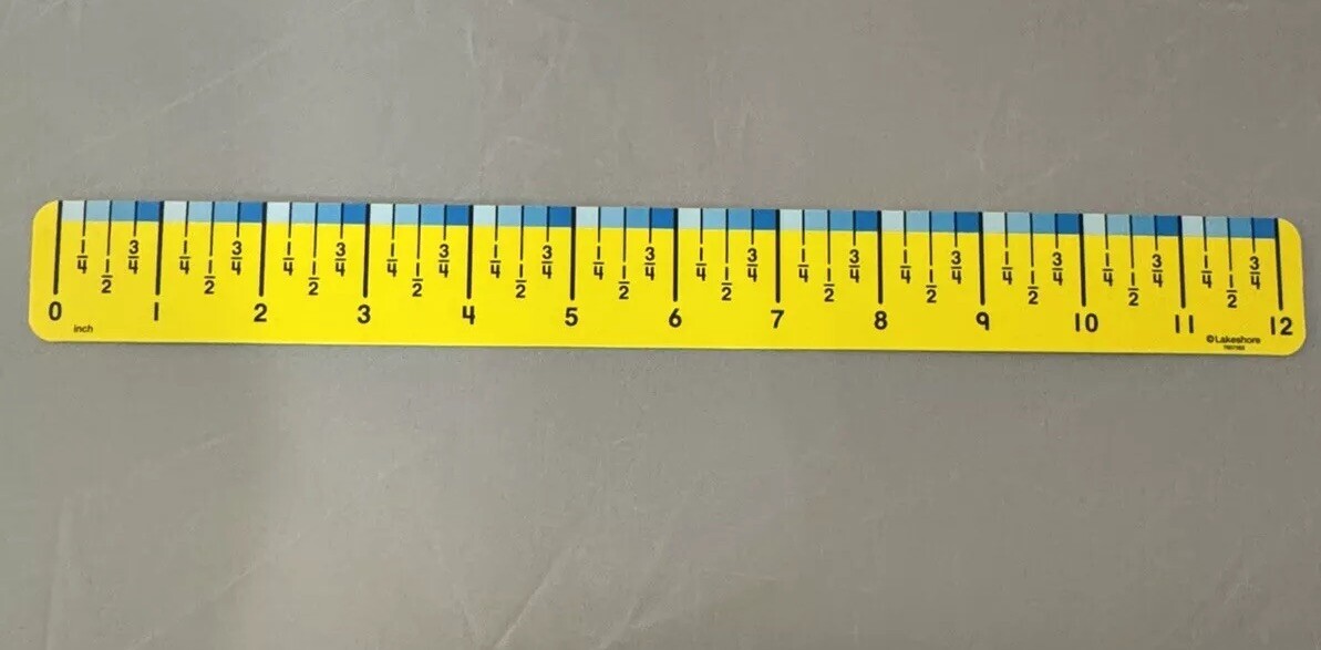Lakeshore Learning Easy Read Ruler Set of 10 Grades 1-5 Yellow Homeschool