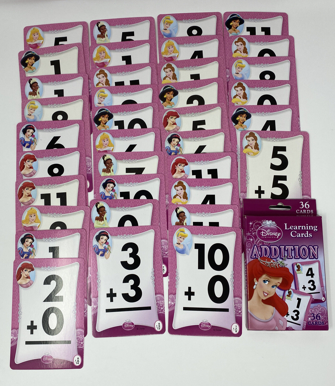 Disney Princess Learning Cards – 3 Decks – Addition-Subtraction-Numbers&Counting