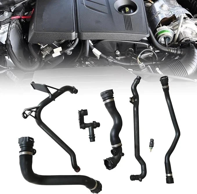 FZJDSD 7Pcs Set Expansion Tank Coolant Radiator Hose Kit Compatible with BMW