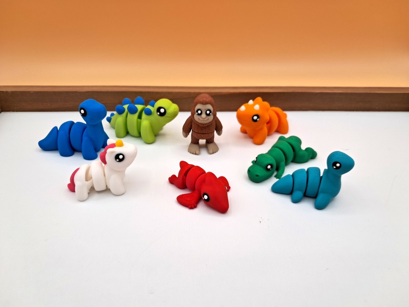 3D Printed Articulated Fantasy Fidget Toy Set- Dragon, Unicorn, Dinosaur, etc