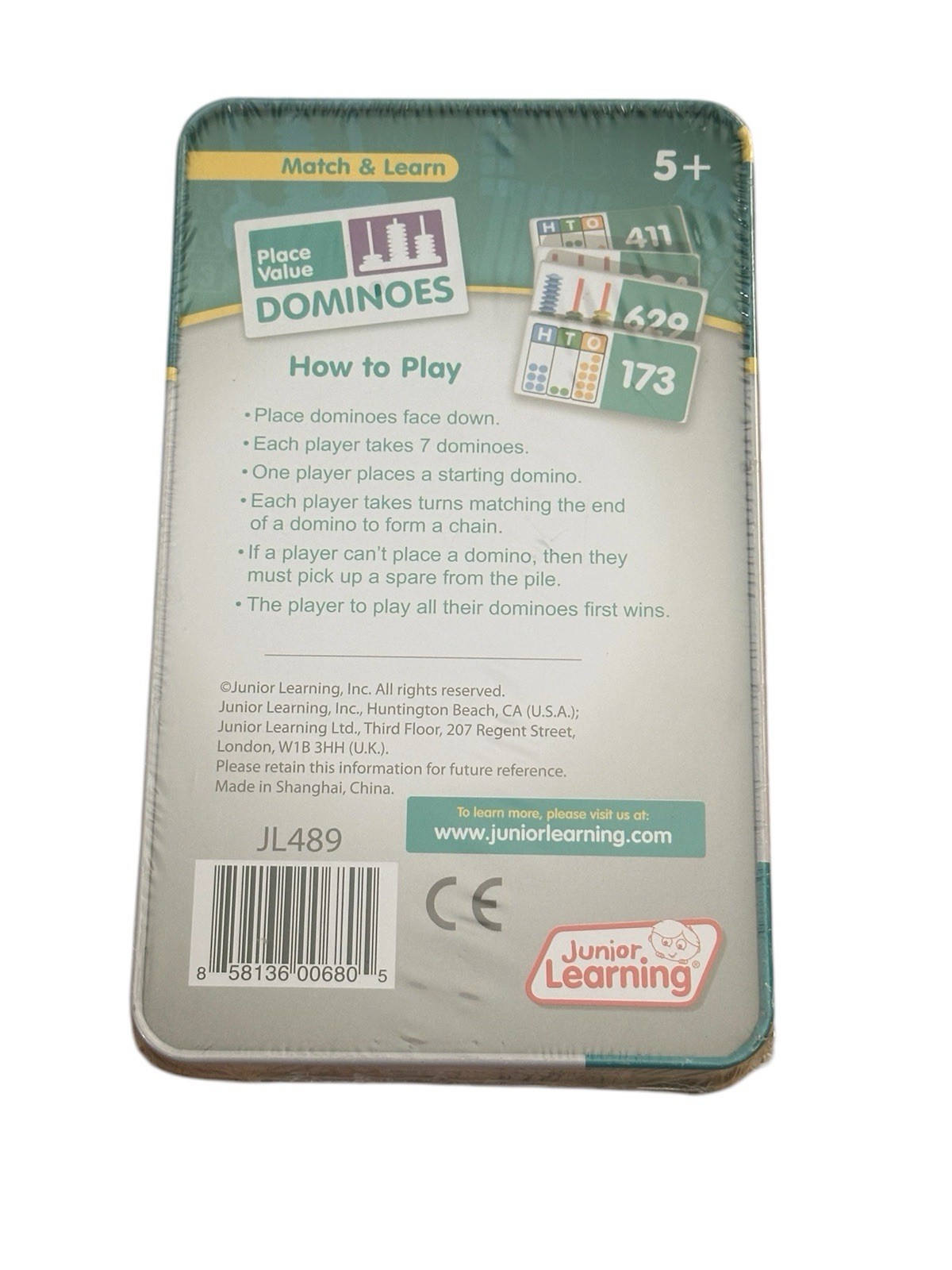 Junior Learning Place Value Dominoes Match & Learn Educational Game ~JL489 ~ NEW